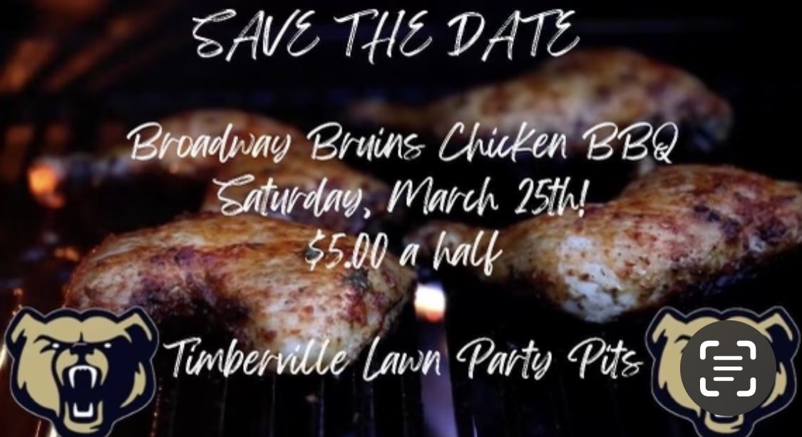 Presale available upon request. Pick up at the Timberville Pits and Food Lion. Thanks for supporting the Broadway Bruins!