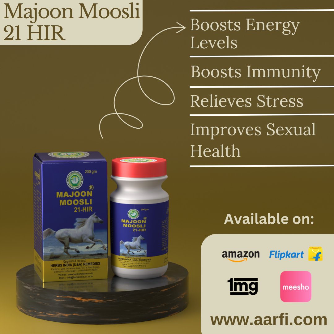 Unleash your inner vitality with Majoon Moosli - the Ayurvedic energy booster that helps enhance immunity, relieves stress and elevates sexual health. Take the first step towards a healthier, happier you today! #MajoonMoosli #AyurvedicHealth #BoostYourEnergy #EnhanceYourLife
