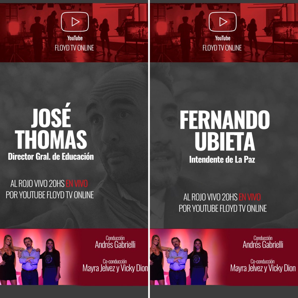 Al Rojo Vivo 🎥❤️‍🔥 Los esperamos esta noche, 20 hs en vivo por YouTube de <a href="/floydtvonline/">FLOYDTVONLINE</a> ! Gran programa junto a <a href="/AndresGabrielli/">Andrés H. Gabrielli</a> <a href="/mayrajelvez/">Mayra Jelvez</a> y nuestros invitados del día <a href="/Ubietafer/">Fernando Ubieta</a> <a href="/JoseThomasOk/">José Manuel Thomas</a>