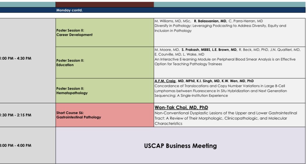 UCSF Pathology at #USCAP2023: Monday, 3/13/23.