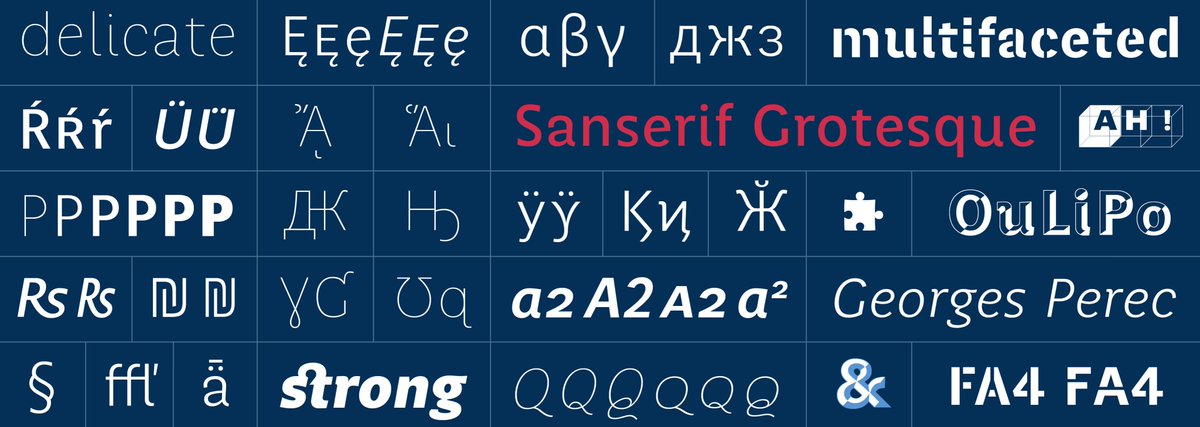 Alejandro Lo Celso (@alelocelso) on Twitter photo Very happy to launch Perec 2.0! Our sensitive grotesque, ideal for projects that need a versatile yet stylish sans, now has extended Cyrillic, Greek & Latin.
typeface bit.ly/3ZAL7Ha
spec bit.ly/3T40YLE
text bit.ly/3yqbDXE
<a href="/pampatype/">PampaType foundry</a> #fonts #typedesign Very happy to launch Perec 2.0! Our sensitive grotesque, ideal for projects that need a versatile yet stylish sans, now has extended Cyrillic, Greek & Latin.
typeface bit.ly/3ZAL7Ha
spec bit.ly/3T40YLE
text bit.ly/3yqbDXE
<a href="/pampatype/">PampaType foundry</a> #fonts #typedesign