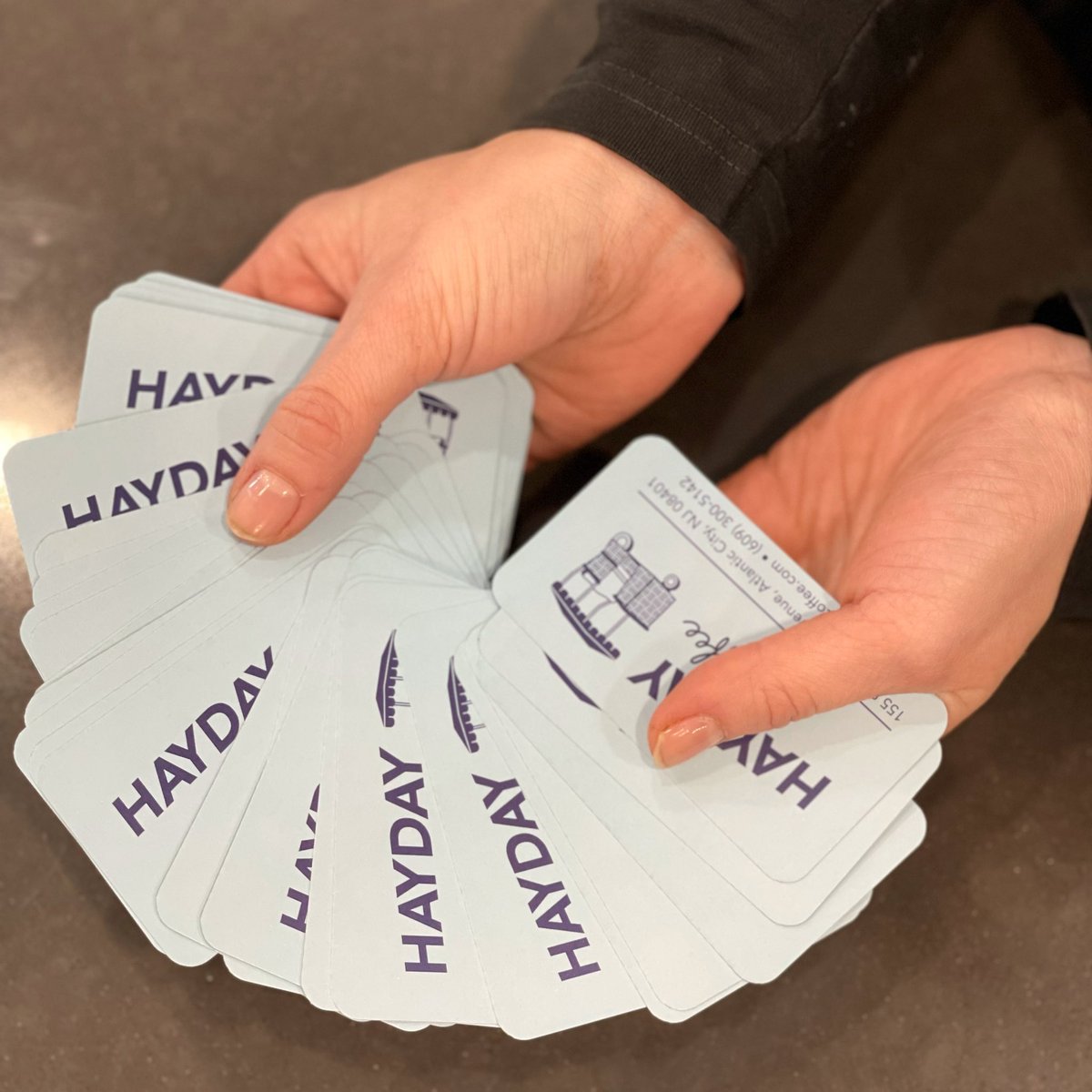 haydaycoffee's tweet photo. Getting ready for tomorrow! Do you have one of our punch cards? It's double punches every Tuesday for your favorite drink! Try an Irish Potato latte, French toast latte, or our homemade cold brew with cold foam on top!
#latte #coffee #coffeeshop #atlanticcity #doAC #orangeloop https://t.co/KFLKQNOCl6