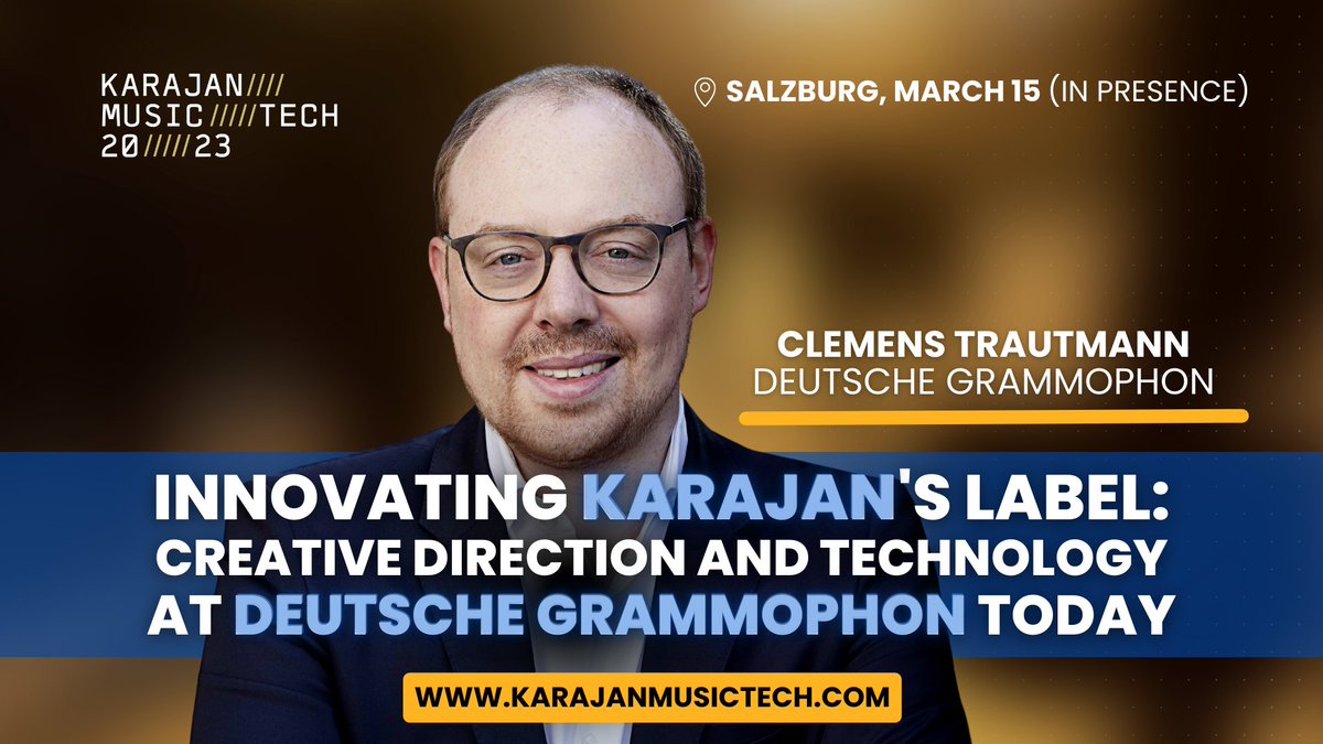 Karajan Music Tech | March 7, 2024 (@karajantech) on Twitter photo How is the Yellow Label reinventing itself?
๐ก'Innovating #Karajanโs Label โ Creative Direction & Tech at Deutsche Grammophon Today' w/ Clemens Trautmann from <a href="/DGclassics/">Deutsche Grammophon (DG)</a>
๐ Waitlist for our #MusicTech Conference (March 15, #Salzburg): karajanmusictech.com
#VWGroupCulture How is the Yellow Label reinventing itself?
๐ก'Innovating #Karajanโs Label โ Creative Direction & Tech at Deutsche Grammophon Today' w/ Clemens Trautmann from <a href="/DGclassics/">Deutsche Grammophon (DG)</a>
๐ Waitlist for our #MusicTech Conference (March 15, #Salzburg): karajanmusictech.com
#VWGroupCulture