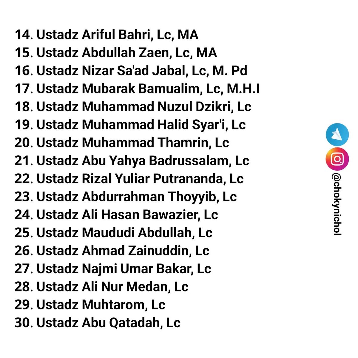 fotodakwah's tweet photo. Daftar Ustad rekomendasi yang bisa dijadikan rujukan dalam belajar ilmu agama. https://t.co/acmXFRMoPr