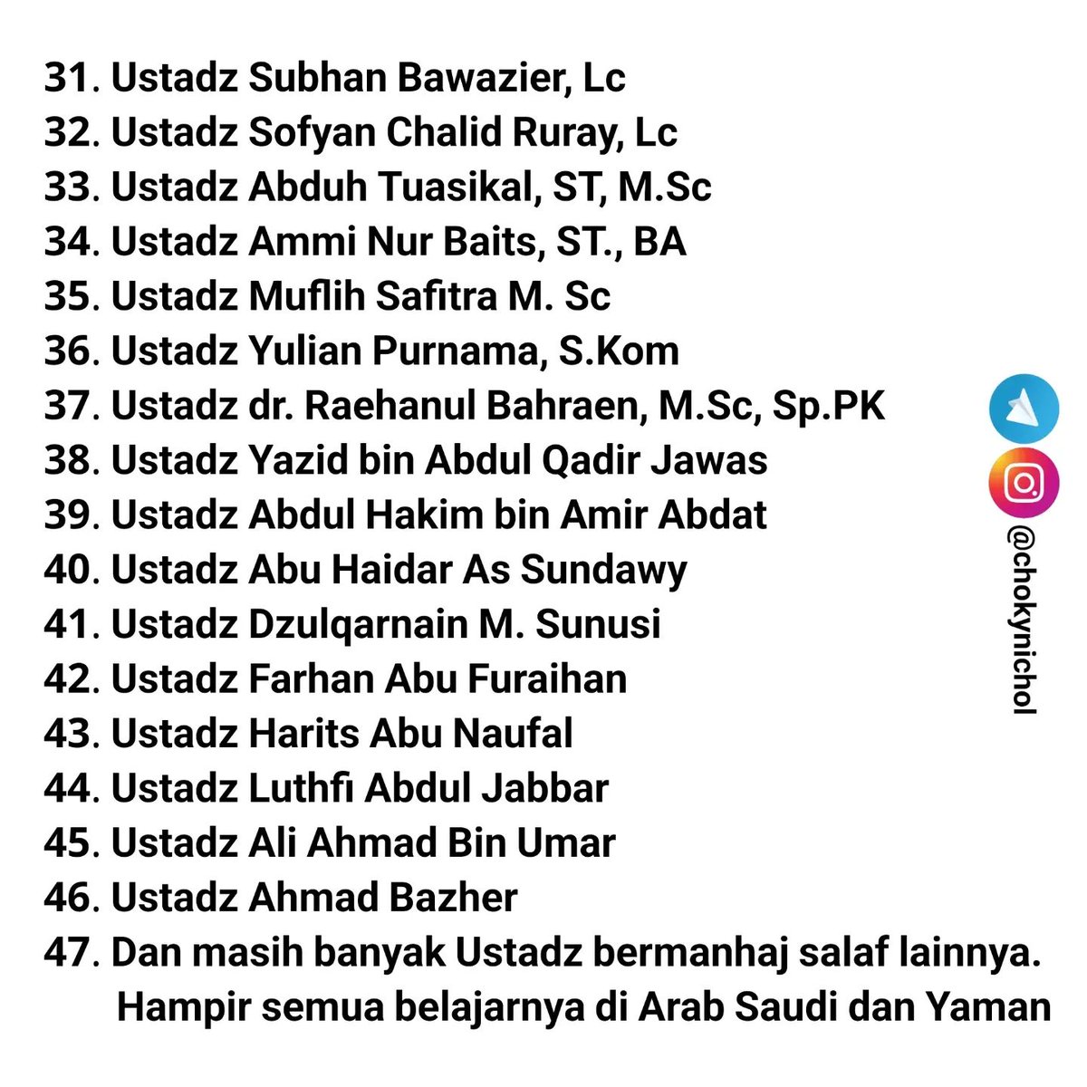 fotodakwah's tweet photo. Daftar Ustad rekomendasi yang bisa dijadikan rujukan dalam belajar ilmu agama. https://t.co/acmXFRMoPr