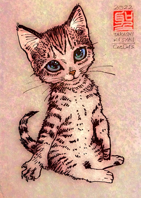 制作過程元はラフにマジックで描いたサインイラストですねー 