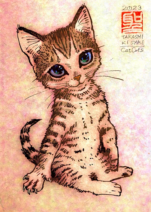 制作過程元はラフにマジックで描いたサインイラストですねー 