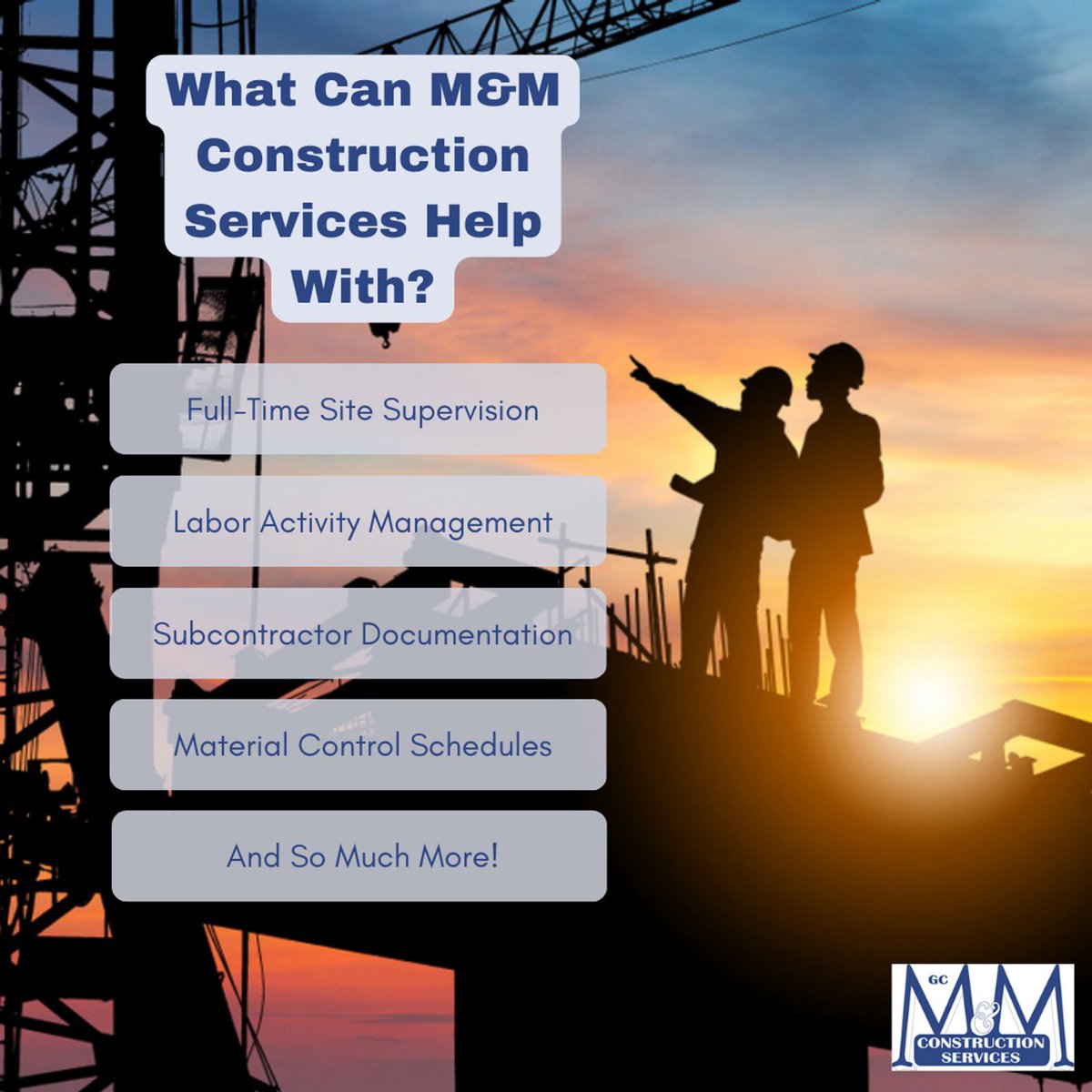 MandMCS's tweet photo. M&amp;M Construction Services can assist in more ways than one during your commercial construction project. Get the best quality on all of your builds when you work with us!

#commercialconstruction #constructionsite https://t.co/ICRm1blYum
