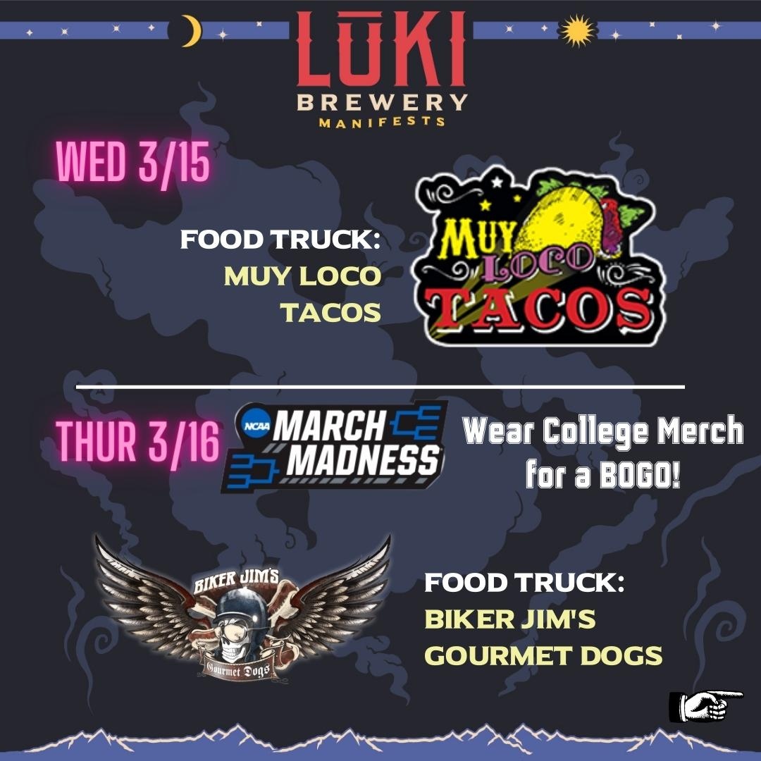 Lukibrew's tweet photo. This is the week!  The return of some favorite food trucks, Sip 'N' Stitch, Beer Releases, March Madness, and an epic kickoff to St. Patrick's Day with bagpipes and Irish Dancing.  Join our Madness bracket challenge, details through the link in our bio! #arvada #stateofcraftbeer https://t.co/r5kqHRmKya