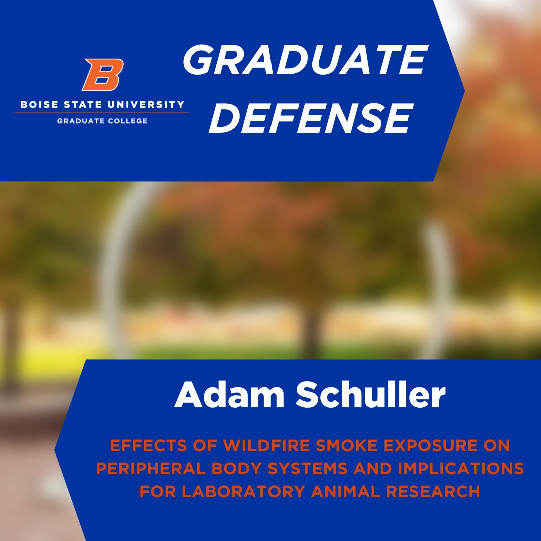 Boise State Graduate College (@boisestate_grad) on Twitter photo π·π»πππππ€π βπ π₯ππππππ₯ππ ππΆ
<a href="/_AdamSchuller/">Adam Schuller</a> is set to defend their thesis today at 3 p.m. MT.
Good luck Adam!
Link to event: ow.ly/tWBO50N44iw π·π»πππππ€π βπ π₯ππππππ₯ππ ππΆ
<a href="/_AdamSchuller/">Adam Schuller</a> is set to defend their thesis today at 3 p.m. MT.
Good luck Adam!
Link to event: ow.ly/tWBO50N44iw