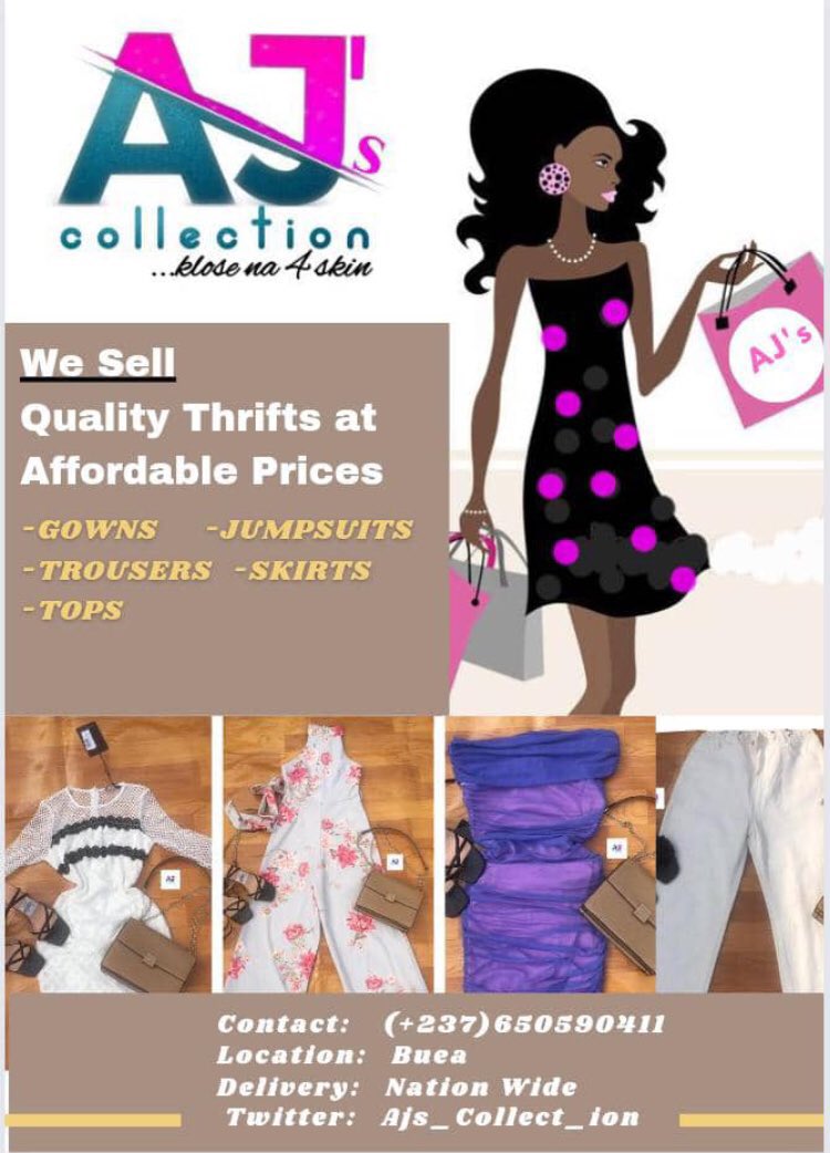 AjeCynthia's tweet photo. #AjCollection🛍 sells affordable and quality thrifts at good prices 🤗 
Location Buea but delivery nationwide 
@Ajs_Collect_ion to make a purchase https://t.co/JduFc5HlxA