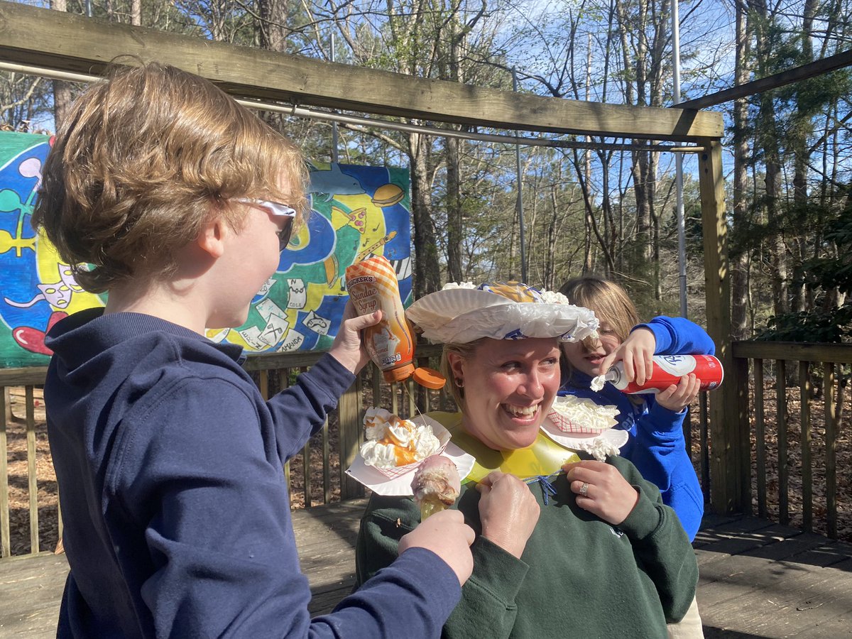 CBANorthRaleigh's tweet image. Second grade is currently ranked #1 in the state for First in Math! To celebrate we had all of second grade participate in dumping an ice cream sundae on our VP Mrs.Baroody! 🐬🍦🥇 #dolphinpride #FirstInMath