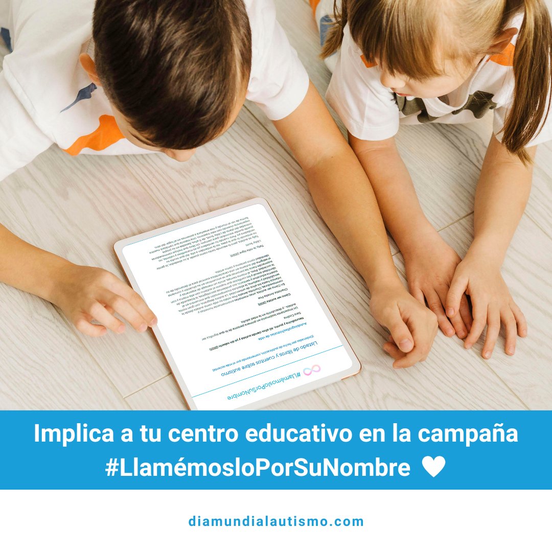 AutismoFESPAU's tweet photo. ¿Eres profe y quieres que tu alumnado conozca mejor qué es el #autismo? Implica a tu centro educativo en la campaña #LlamémosloPorSuNombre del #DíaMundialAutismo. 
Estas son solo algunas propuestas: https://t.co/rh0EgTwXYu  ¡Dejad volar vuestra imaginación! https://t.co/sq8SHGehMd
