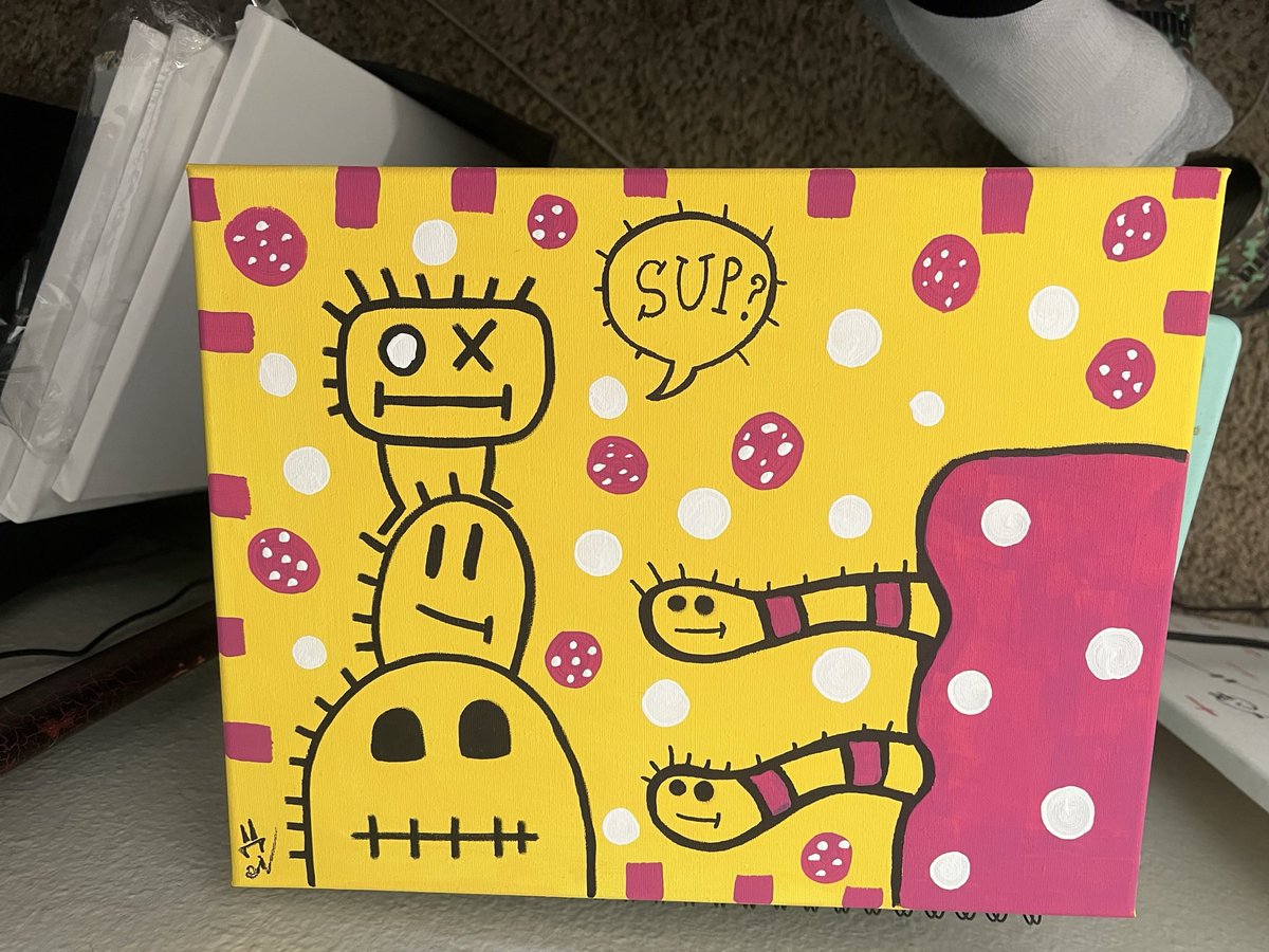 DerekMorris777's tweet photo. I like to paint ever now and then. #paint #canvas #artist #art #LosAngeles #sup #painting #poppunk #punkrock #AdventureTime #emogirl #ArtistOfTheYear #Artists #acrylic #character #vemps https://t.co/ZNSqchqrt4