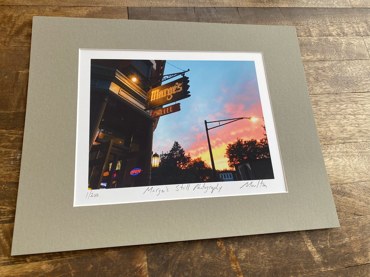 JoshMoulton's tweet photo. 11” x 14” matted print of Marge’s Still in Old Town. Photography. We used to live right behind in from 2006-2009. #art #artgallery #oldtown #chicago #chicagobars @margesstillchicago #sedgwick #menomonee @chicago_history @undisclosedchicago @chicagobars https://t.co/dqrb8xt7VP