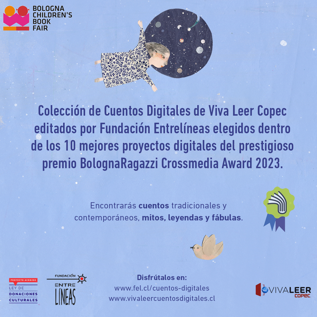 EntrelineasFund's tweet photo. @culturas_cl @IbbyChile @planlectura_cl @BibliotecasSNBP @vivaleer @EdAmanuta @copec_cl @BPDigital_cl @Culturas_RM @gustillimpi @EdicionesEkare @EkareSur @palomavaldivia ¡Muchas gracias a tod@s l@s que han hecho esto posible! 💕
@vivaleer @copec_cl #agenciamatch #LeyDeDonacionesCulturales
#BolognaRagazziCrossmediaAward #CuentosInteractivos https://t.co/LXooEATyc3