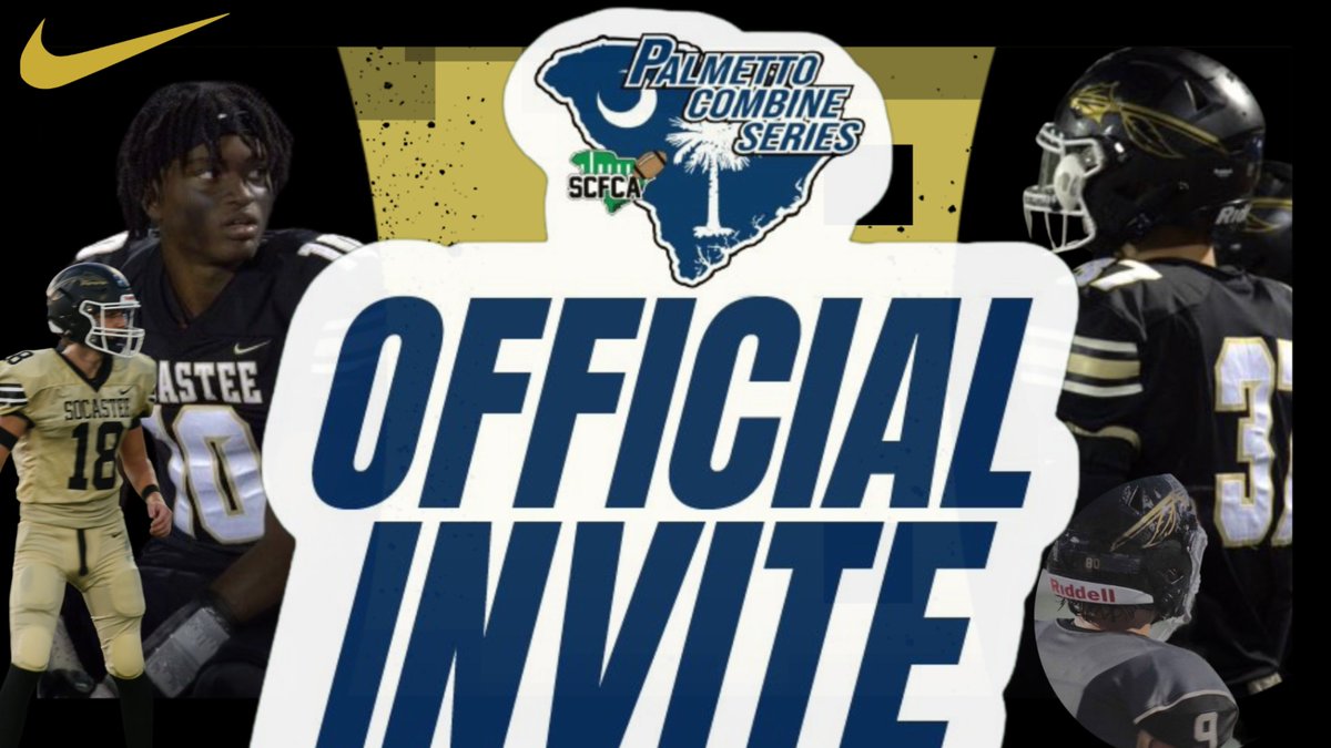 SocasteeFB's tweet photo. Congratulations to our up &amp; coming Juniors, Josh Brown, Jonathan Goswick, Cade Radvansky, Daniel DeVaux, &amp; Chase Hannah (not pictured due to injury) who have been invited to the Palmetto Combine Series in April! #GoldBlooded https://t.co/58TCOaMTLO