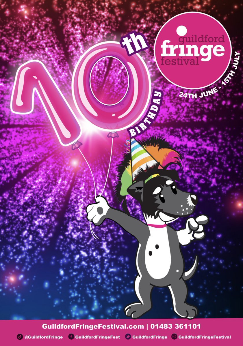 Artwork revealed for our 10th birthday! 

#GuildfordFringe #anniversary