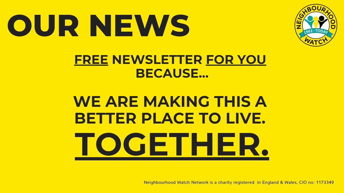 The March edition of our most popular newsletter is here bit.ly/422Xs8J with articles on making this a better place to live, a call for success stories with a chance to win a £100 gift voucher, avoiding scams, signs of child exploitation, win a Patlock, and more!