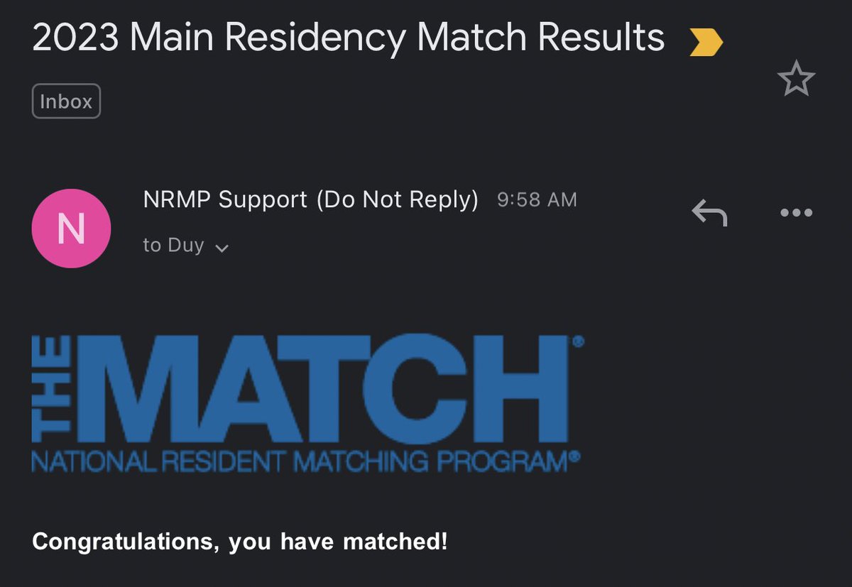DuyChung_MD's tweet photo. My lucky charm works. @LuanMNgo and I both matched. Mom brings us luck and brings us love.

#match2023 https://t.co/3hsePQo0be