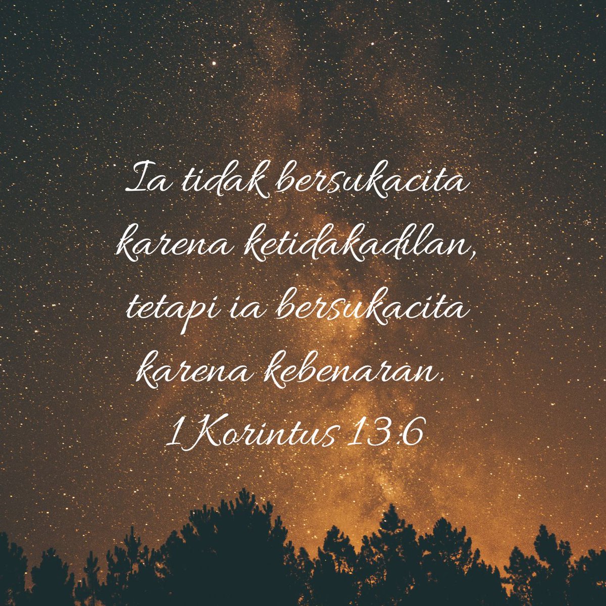 Ia tidak bersukacita karena ketidakadilan, tetapi ia bersukacita karena kebenaran.
1 Korintus 13:6 TB

bible.com/id/bible/306/1…