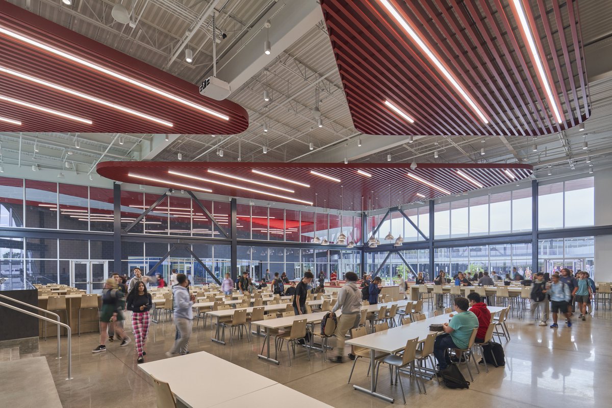 CannonDesign's tweet photo. .@KirklandRanchAI is a trailblazing high school that prioritizes hands-on learning that equips students to successfully transition from high school to careers, or into college and beyond. Every aspect of the school has been carefully crafted to embody progress and innovation. https://t.co/NLEMWRHygc