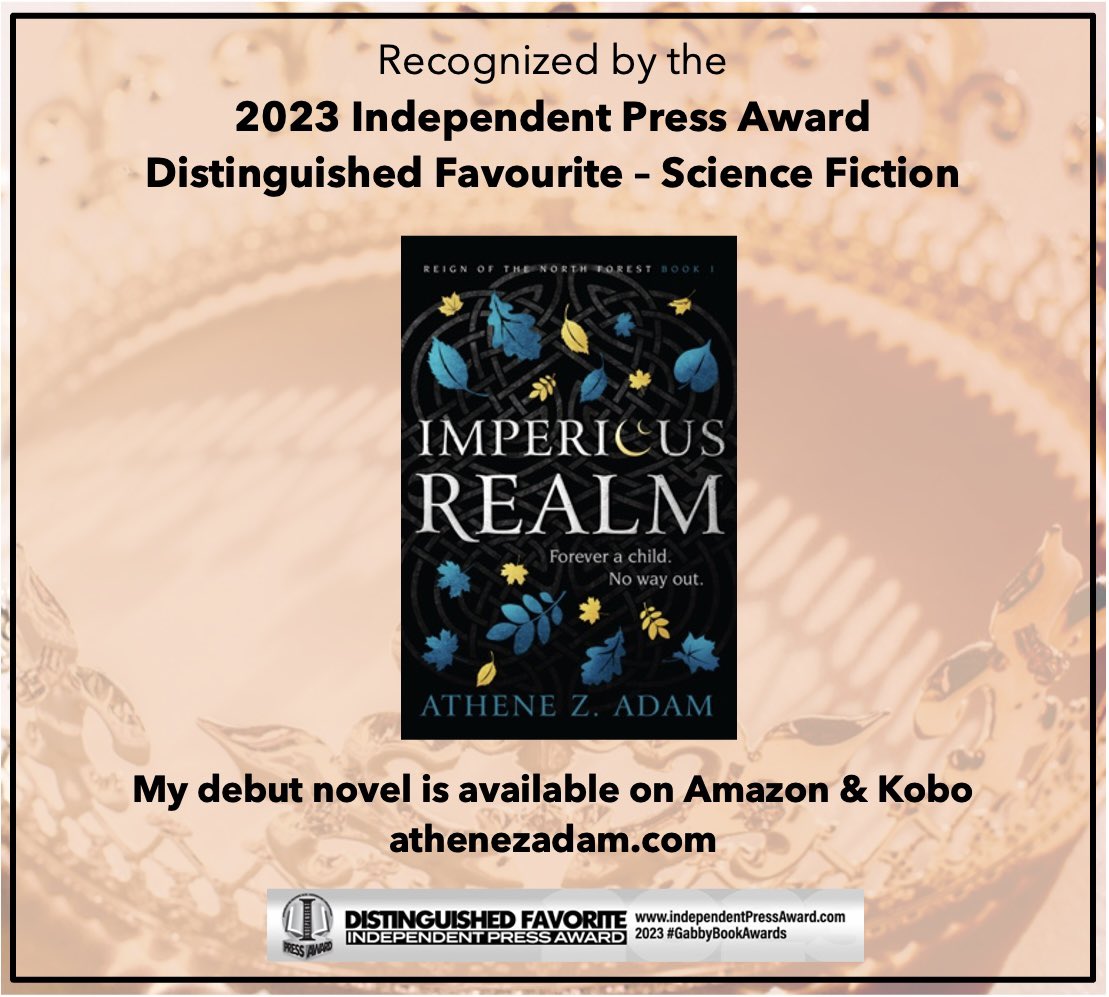 Thank you, Independent Press Award, for recognizing my debut novel, Imperious Realm, as a Distinguished Favourite in Science Fiction.  Purchase my book here: books2read.com/u/b5jYpA
#books #goodreads #sff #sciencefiction #GabbyBookAwards #2023IPA #imperiousrealm