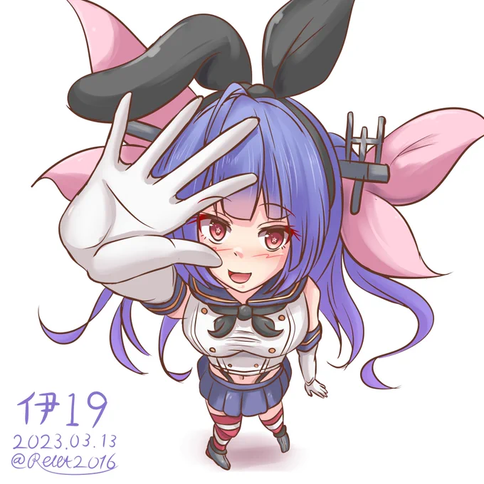 見上げてる島風服の伊19です。#伊19#艦これ版深夜の真剣お絵描き60分一本勝負#艦これ版真剣お絵描き60分一本勝負_20230313 