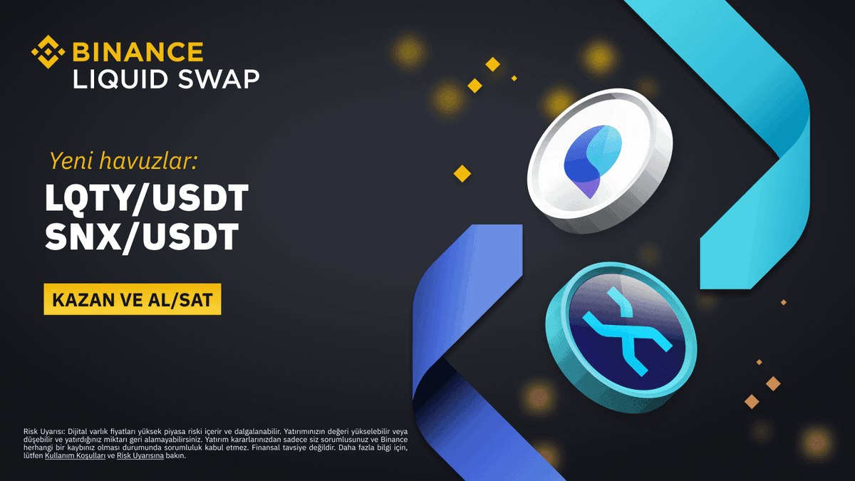 Binance_Turkish's tweet photo. #Binance  Liquid Swap, $LQTY/ $USDT ve $SNX/ $USDT likidite havuzlarını ekliyor.

Detaylar için:➡️https://t.co/YC1OxL6yQq https://t.co/MkhDfBQtHo