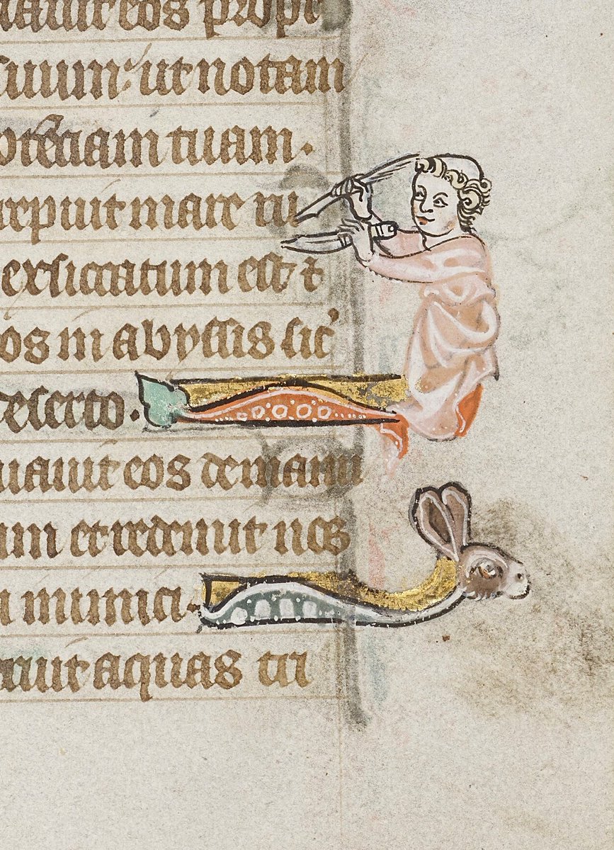 red_loeb's tweet photo. The scribe emerges in the margin from the line-filler to write the text.
#Metascribe
Bodleian Library MS. Douce 6; Psalter; c.1320 CE-1330 CE; Flanders (Ghent) f.61r @BDLSS
https://t.co/G2RZdIsRhj https://t.co/yq8zvI56hT