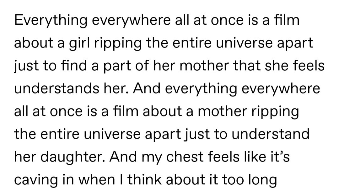 microhab1tat's tweet photo. I'm late but Everything,Everywhere All At Once is perhaps one of the most viscerally impactful movies about the depth of a mother-daughter relationship that I've ever seen https://t.co/NtudAiTMFY