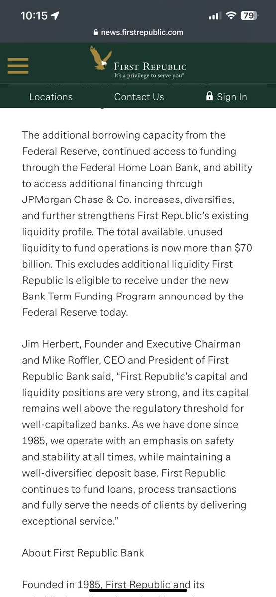 FINTECHBEYOND's tweet image. Don’t be fear monger. They have over $70B liquidity today and that does NOT include BTFP fund. $FRB has ample liquidity here. Fear is a sickness.