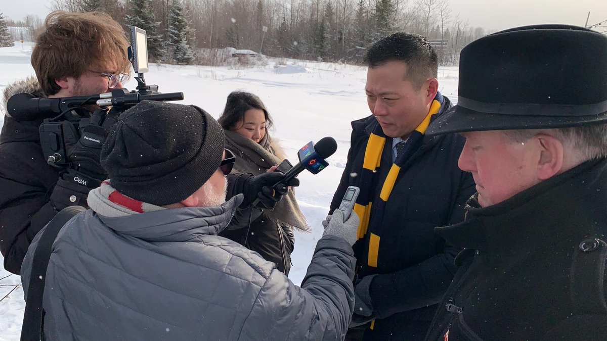 Great to be back in Northern Ontario to celebrate another incredible milestone for the return of the #Northlander! This morning we unveiled the future site of Timmins-Porcupine train station – one of the 16 stops identified that will connect Northeastern Ontario to Toronto 🚂🛤️