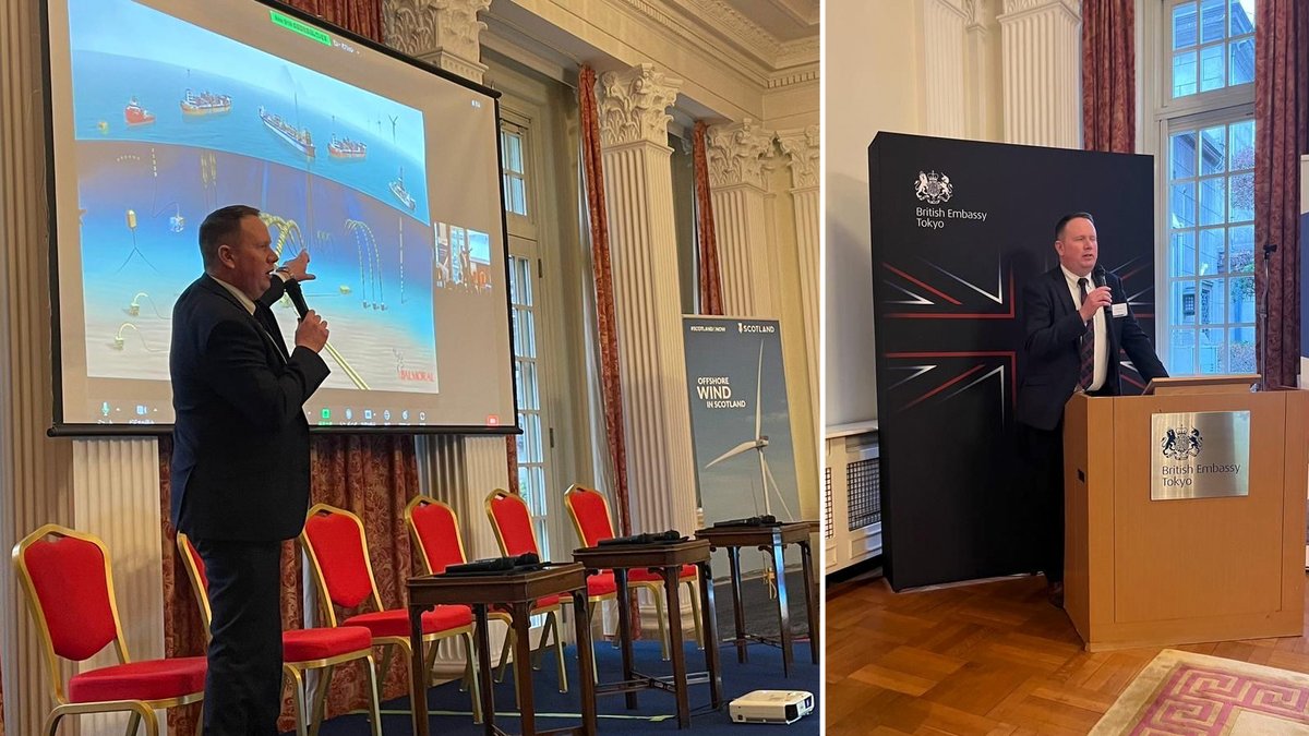 Ian Milne, Balmoral’s Sales Manager for the renewables sector, presented our company history and technical solutions during todays 'Scotland Offshore Wind Workshop' at the British Embassy in Tokyo with Scottish Development International.
