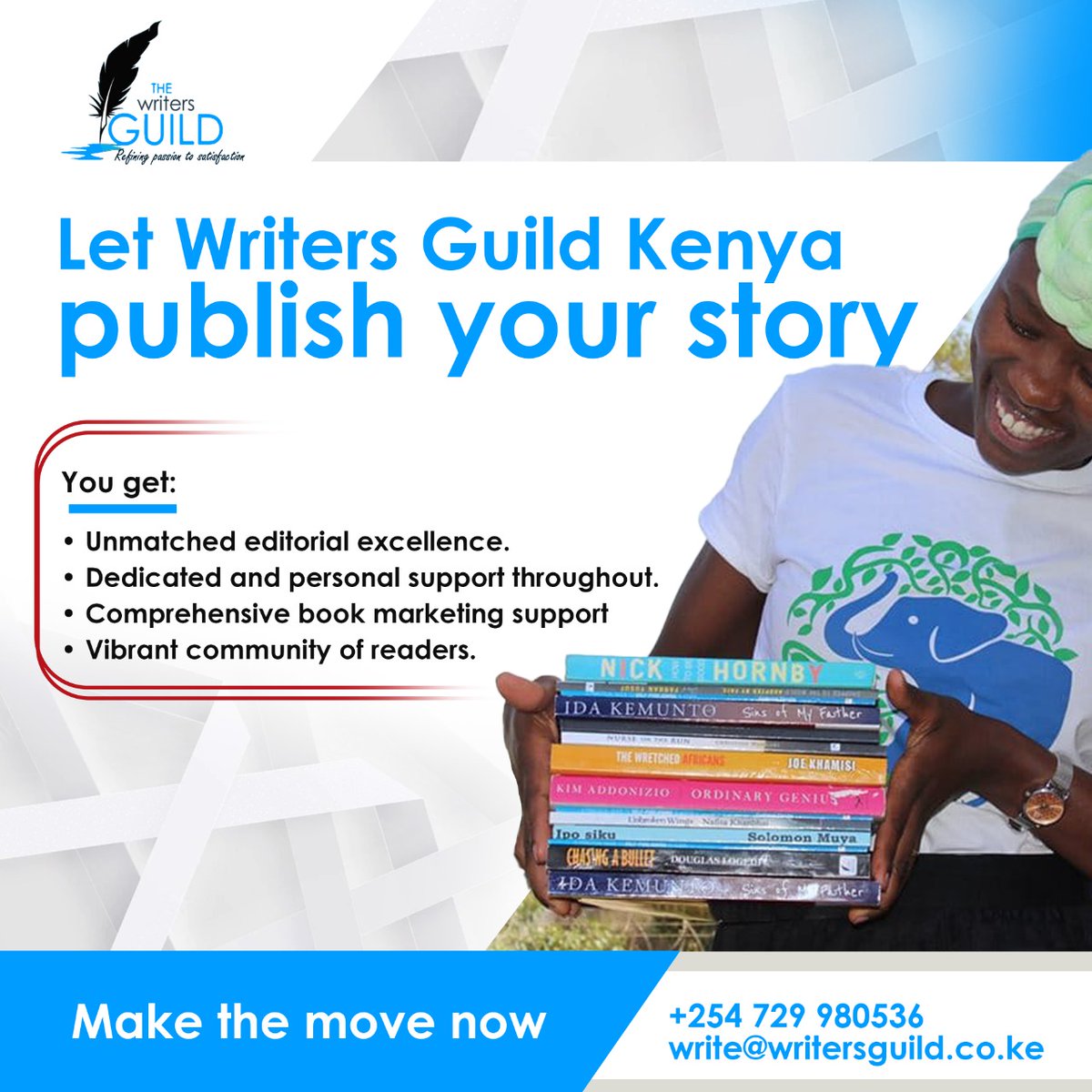 AllAfricanBooks's tweet photo. There is no greater agony than bearing an untold story inside you - Maya Angelou.

Become a success in the book market by allowing @writersguildke to guide your publishing journey.

#books #publishing #publishwithus https://t.co/fHQZI5Pkvx