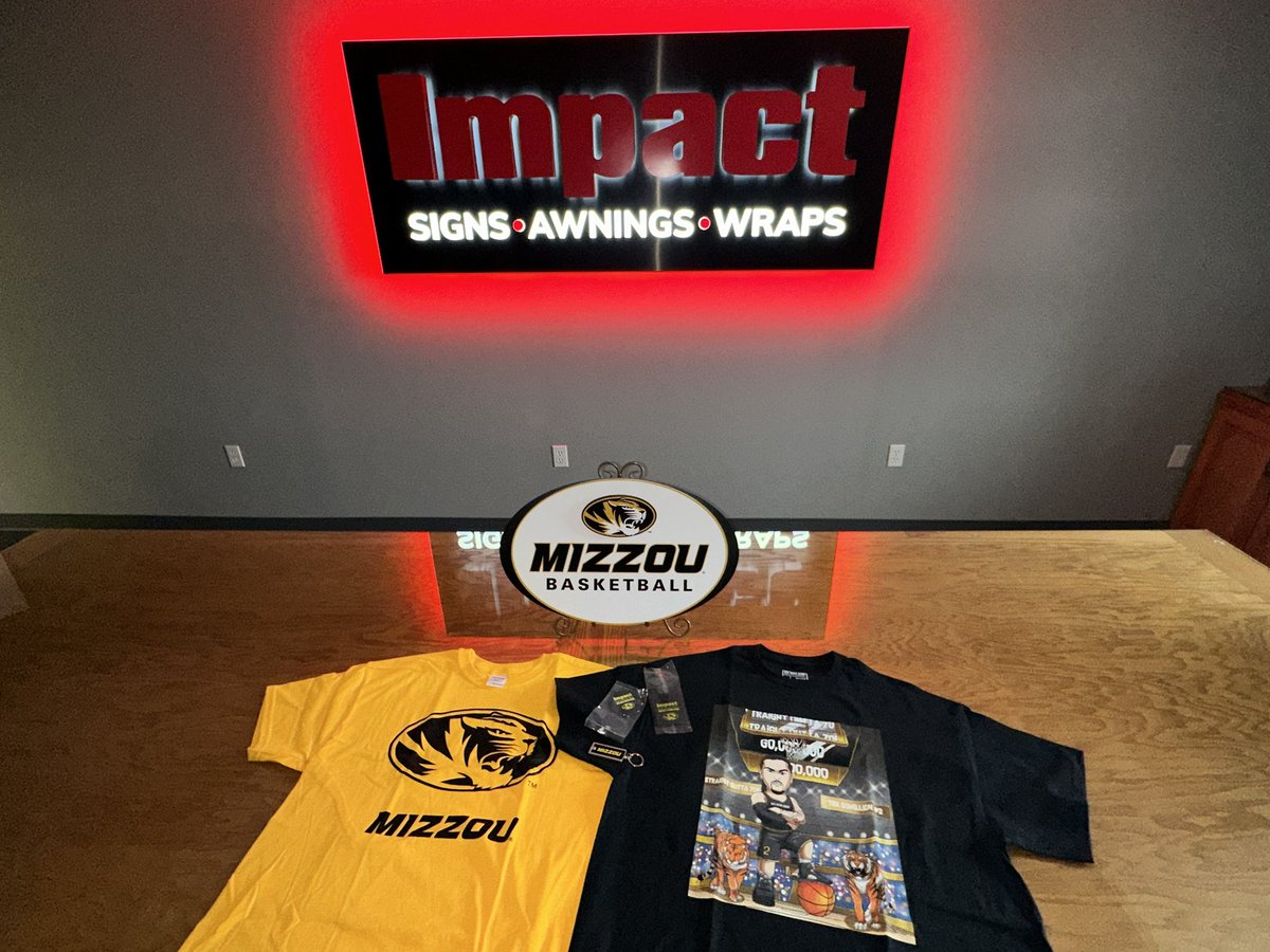 It’s March &amp; our beloved <a href="/MizzouHoops/">Mizzou Hoops</a> are headed to the big dance! 🕺🏽

To celebrate, we’re giving away: 

•  A Mizzou Basketball wall sign (perfect for any man-cave, or house decor) 
• A <a href="/Tre_Gomillion/">G0,000,000</a>, Gomillion lifestyle t-shirt
• An Impact x Mizzou t-shirt

To Win - 
•