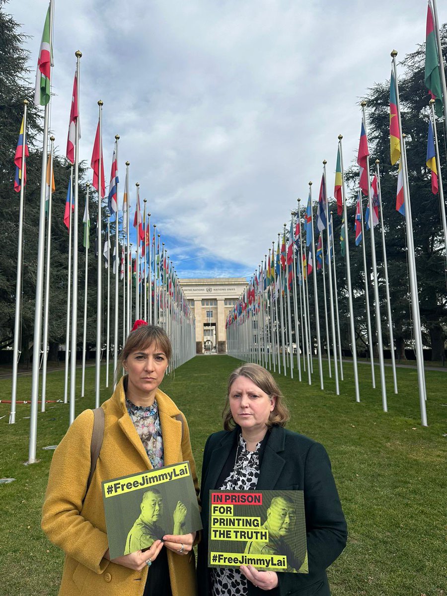 SupportJimmyLai's tweet photo. At the @UNHumanRights Council in Geneva this week, members of Jimmy Lai’s international legal team are raising awareness of his case. They are calling on Member States to @SupportJimmyLai &amp; take steps to #FreeJimmyLai.

#HongKong #JimmyLai https://t.co/2BHefdXRZR