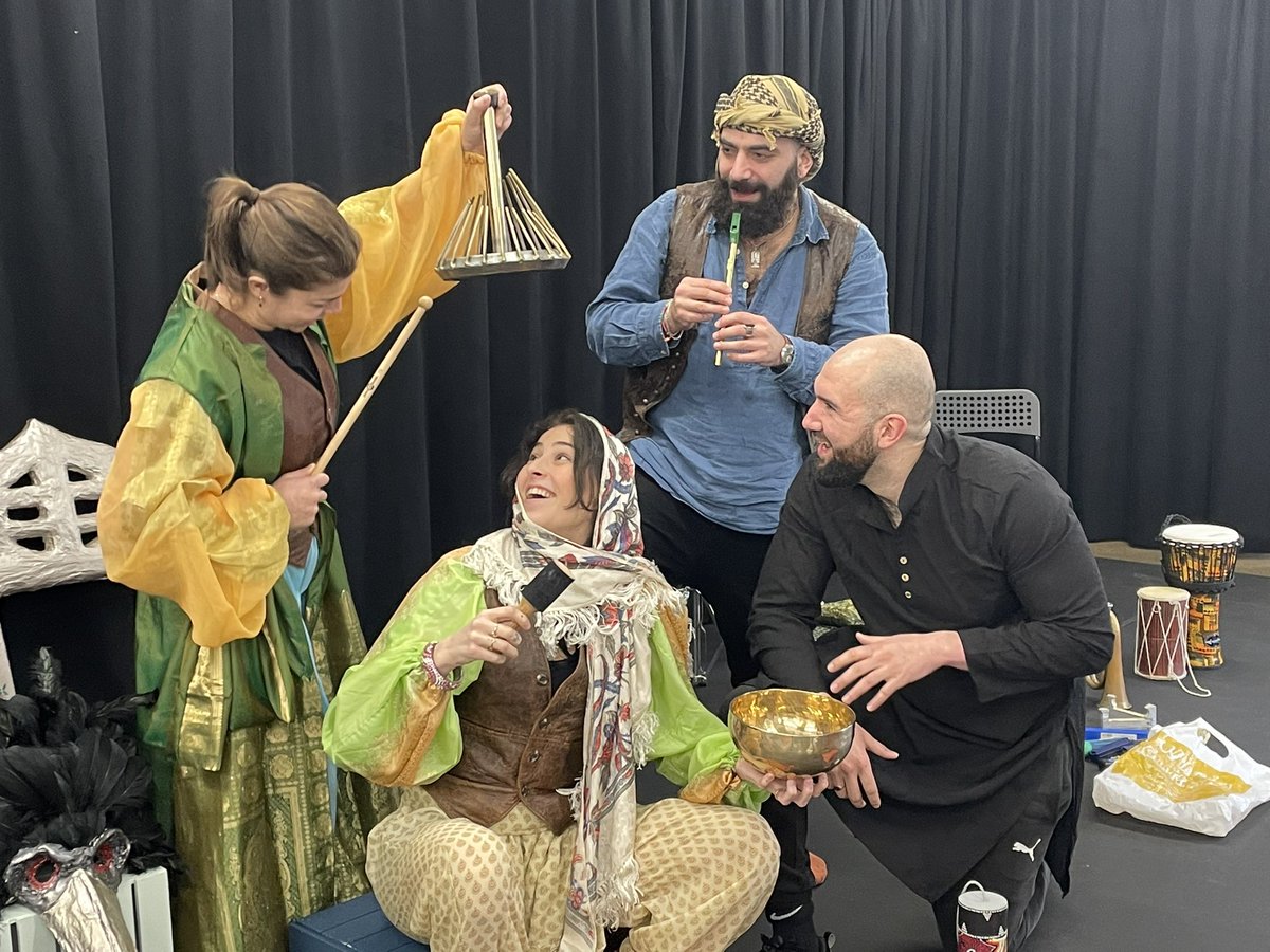 What a joy! Day 1 of rehearsals with these brilliant performers…@VerityBajoria @chrisaghaactor @Talalaban and Maëva Feitelson …Can’t wait to bring #1001Nights to @GreenwichTheatr @BarnfieldTheat1 @ExeterNorthcott  @LancasterGrand  @MalvernTheatres @TRwinchester 
@DorchesterArts