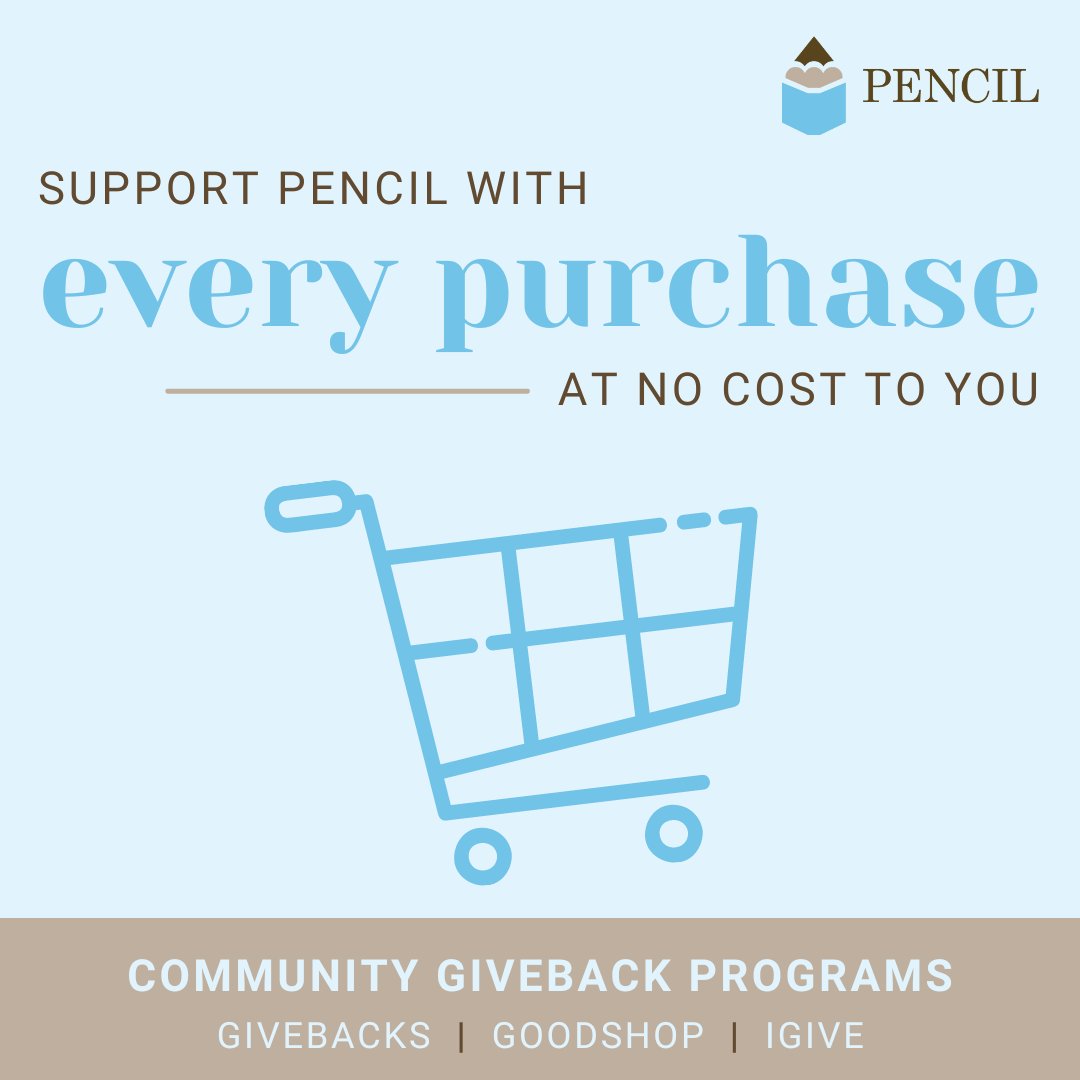 DYK: You can support PENCIL while you shop for everyday items? Though AmazonSmile has ended, there are other community donation programs that link you to our work. Support PENCIL with every purchase with Givebacks, Goodshop & iGive.

Learn more: pencilforschools.org/donate/