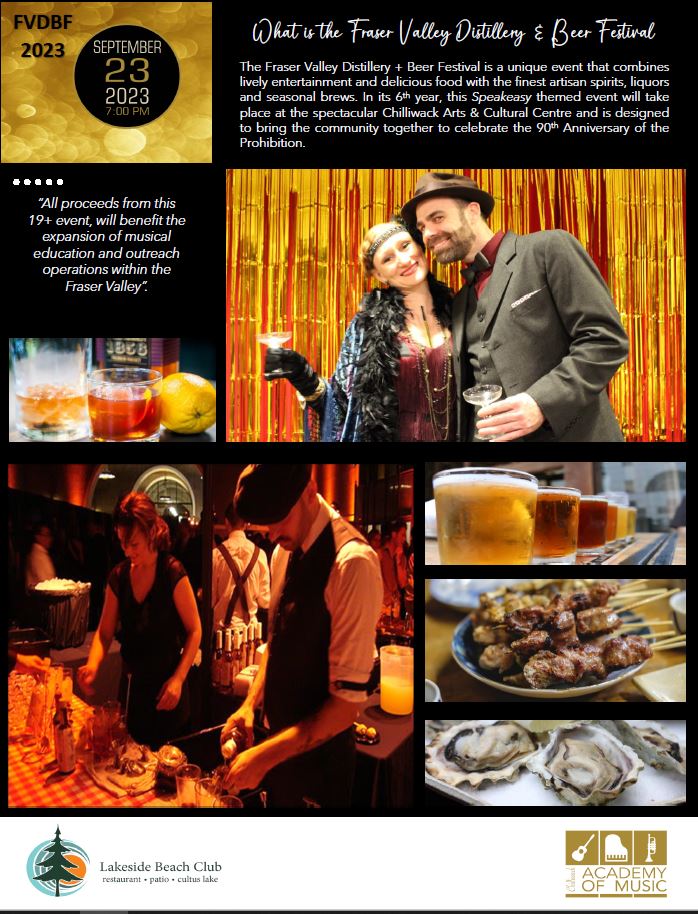 The date has been set! Mark your calendars! The Fraser Valley Distillery Festival is back this year with a new spin. Tickets are available now   chilliwackculturalcentre.ca/.../fraser.../...
or by phoning 604-391-7469