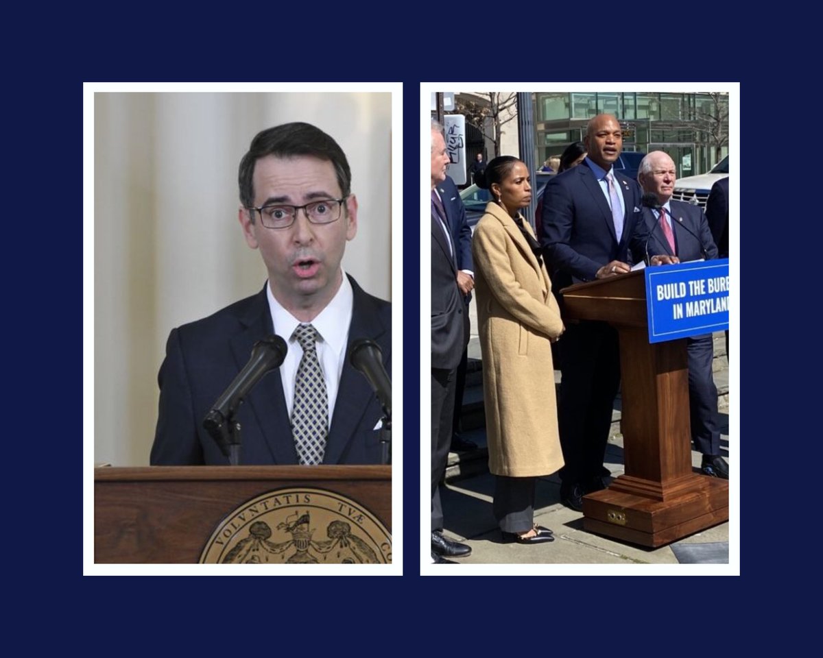 NorthBaltCoDems's tweet photo. In a tale of Two Administrations; A warrant was issued today for former Hogan Aid, Roy McGrath for not showing up to his fraud trial. Meanwhile Governor Wes Moore continues his quest to have the new FBI headquarters awarded to Maryland. https://t.co/wWNRGnBHaf