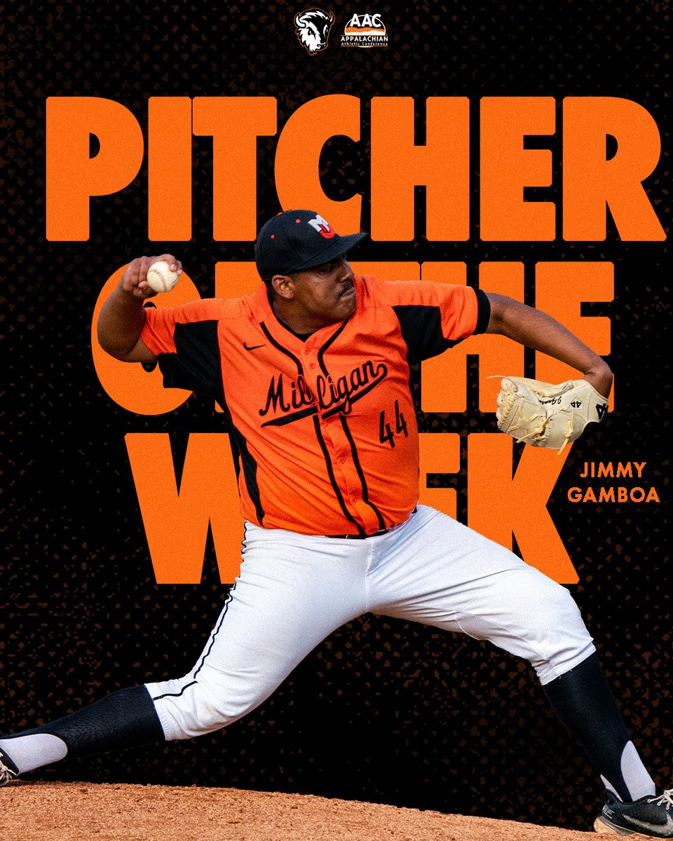 ⛰️Graduate pitcher 𝐉𝐢𝐦𝐦𝐲 𝐆𝐚𝐦𝐛𝐨𝐚 has been named the <a href="/AACsports/">AAC Sports</a> Pitcher of the Week! #BuffStrong🦬

Gamboa struck out 11 for <a href="/BuffsBB/">Milligan Baseball</a> in a nine inning complete game win over Montreat!

📝ow.ly/ahel50Nhbkk
