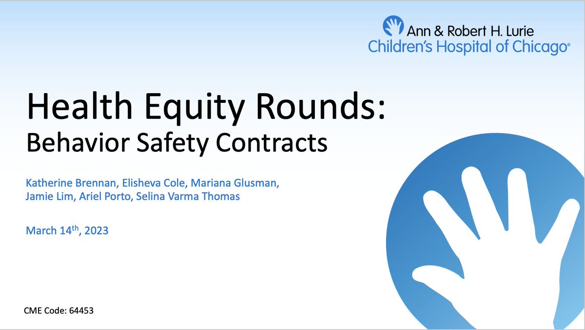 Proud to be part of the team presenting #HealthEquityRounds at @LurieChildrens. Tune in tomorrow, Tuesday, 3/14 from 8-9a CDT for a discussion on behavioral contracts and structural racism. Lurie affiliates - please DM me for the link! @LuriePedsRes @LuriePedFellows