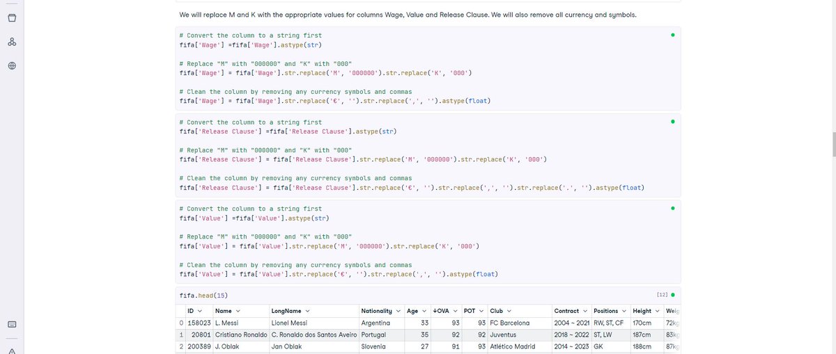 _Oladele_'s tweet image. Whew! I finally finished cleaning this dataset. That FIFA dataset was the messiest data I've ever dealt with  since I started learning and it truly tested my knowledge😭. But 4 days later, I can say I'm done.
Big thanks to @PromiseNonso_ for setting this up #DataCleaningchallenge
