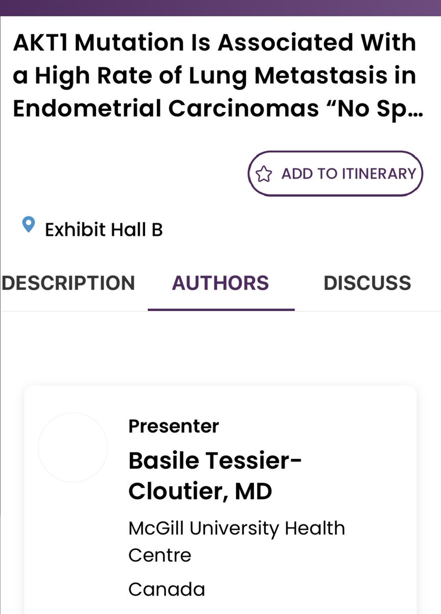 rovingatuscap's tweet photo. Monday PM Poster Board #148 #USCAP2023 

Dr. Basile Tessier-Cloutier @MSKPathology presents:

“AKT1 Mutation Is Associated with a High Rate of Lung Metastasis in Endometrial Carcinomas “No Specific Molecular Profile” (NSMP/p53wt) Type” #gynpath @ISGynP https://t.co/EAAWCt2O28