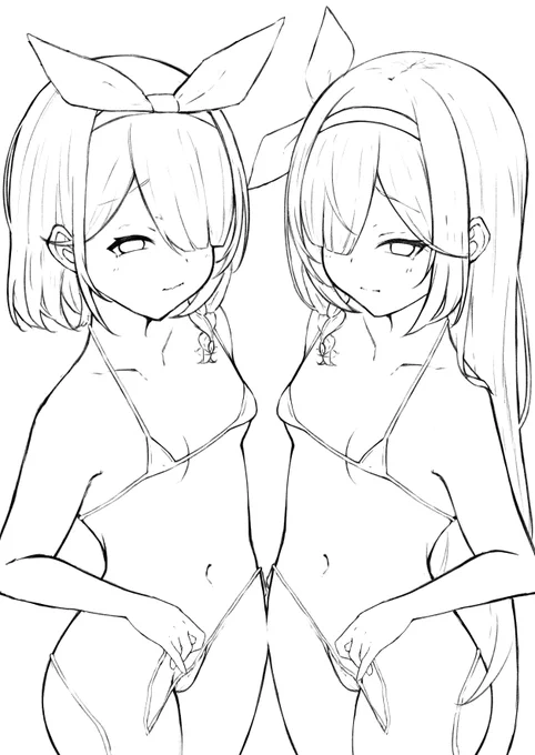 息抜きにアロナとプラナちゃん描いてま～す! 