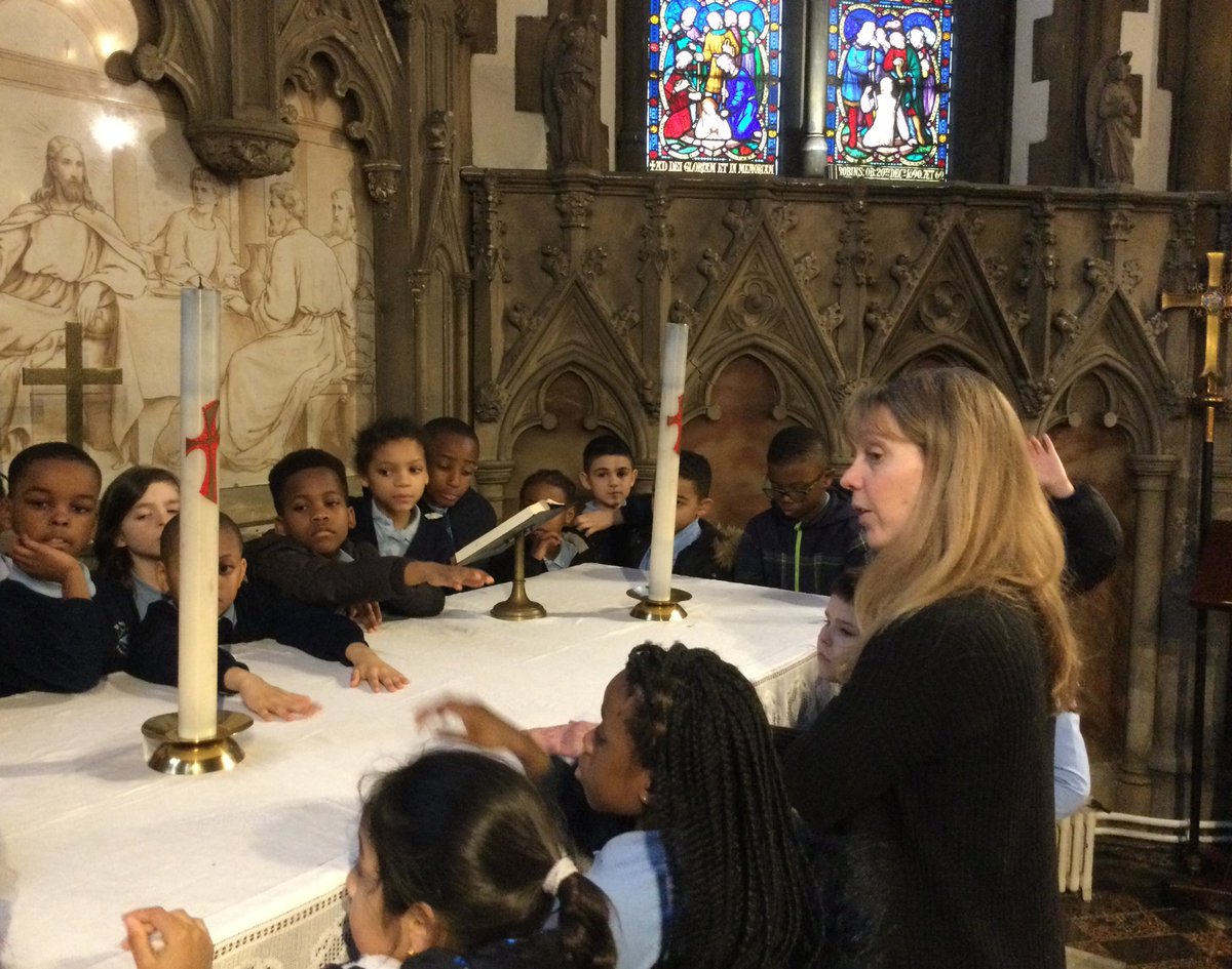 SaYear3's tweet photo. Year 3 enjoyed going to St.Ann’s church today to learn more about our topic of Holy Communion. Rev. Jess showed us where this important sacrament takes place in the church as well as what happens and the language used. Year 3 had lots of great questions! https://t.co/kcgxQZgyED
