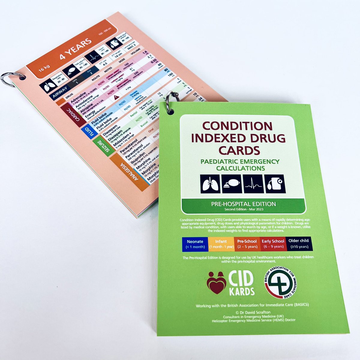 davescrafton's tweet photo. 🚨🚑 Really excited to be working with @BASICS_HQ to bring a New Pre-Hospital edition of @CidKards Paediatric Emergency Cards! See https://t.co/AabJBWTTLC - available to order now alongside Hospital and Critical Care editions! #paeds #paediatrics #resus https://t.co/iBBauurGi1