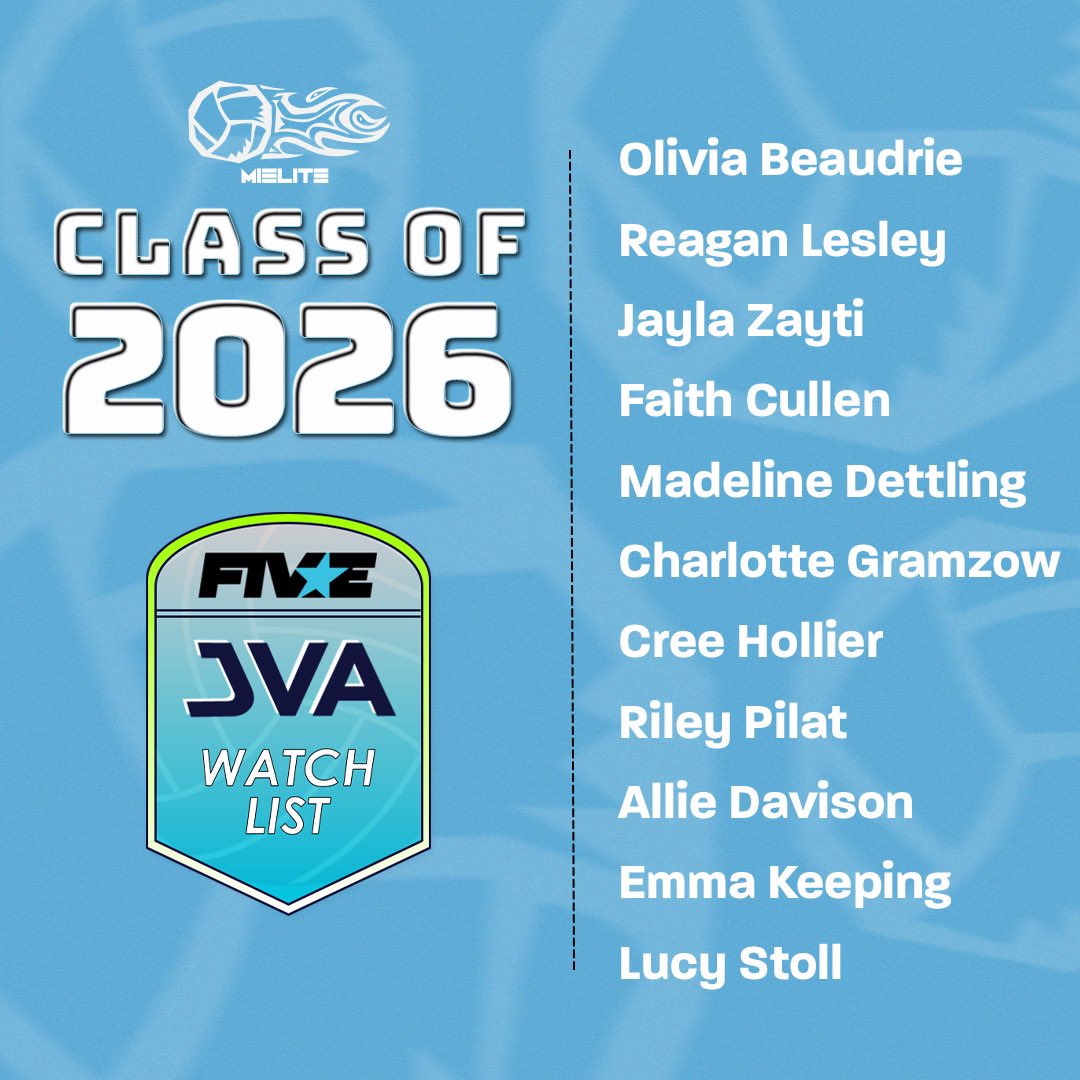 Congratulations to all of our athletes who made the 2023 JVA Watchlist! 🔥

Players nominated are among the best in the nation in their age division. Honorees will be eligible for selection to the 2023 JVA All-National Team in June! 

#mielite2023 #jvawatchlist #beelite