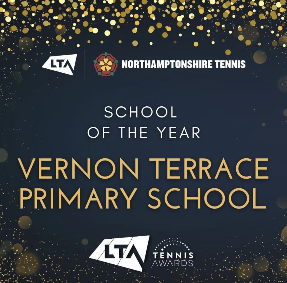 Congratulations <a href="/VernonTerrace/">Vernon Terrace</a>. Would love to see you at our schools finals event on Friday 14th July! Two big tennis awards for the year!